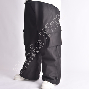 Pantalones de esquí súper holgados de talla grande personalizados, forro de malla impermeable, cargo cálido, cintura elástica, cierre de cremallera, estampado de Color sólido - Product Image 2
