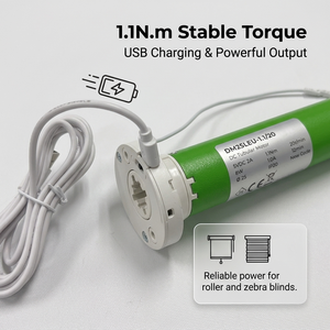 Stores à rouleaux motorisés tubulaires en alliage d'aluminium Bluetooth 25 mm DM25LEU-1.1/20, rideaux Zebra Shangri-La, système électrique silencieux - Product Image 5
