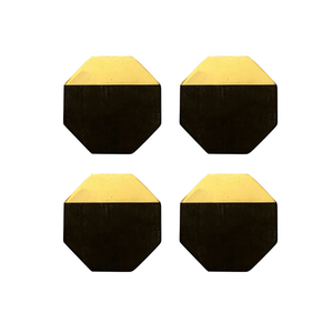 Posavasos de mármol de tendencia forma redonda con diseño de hoja de latón para el hogar y la cocina posavasos para beber de buena calidad más vendidos - Product Image 6