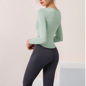 Col rond été manches courtes impression femmes chemises de danse/OEM séchage rapide femmes course chemises de danse pour l'entraînement - Product Image 6