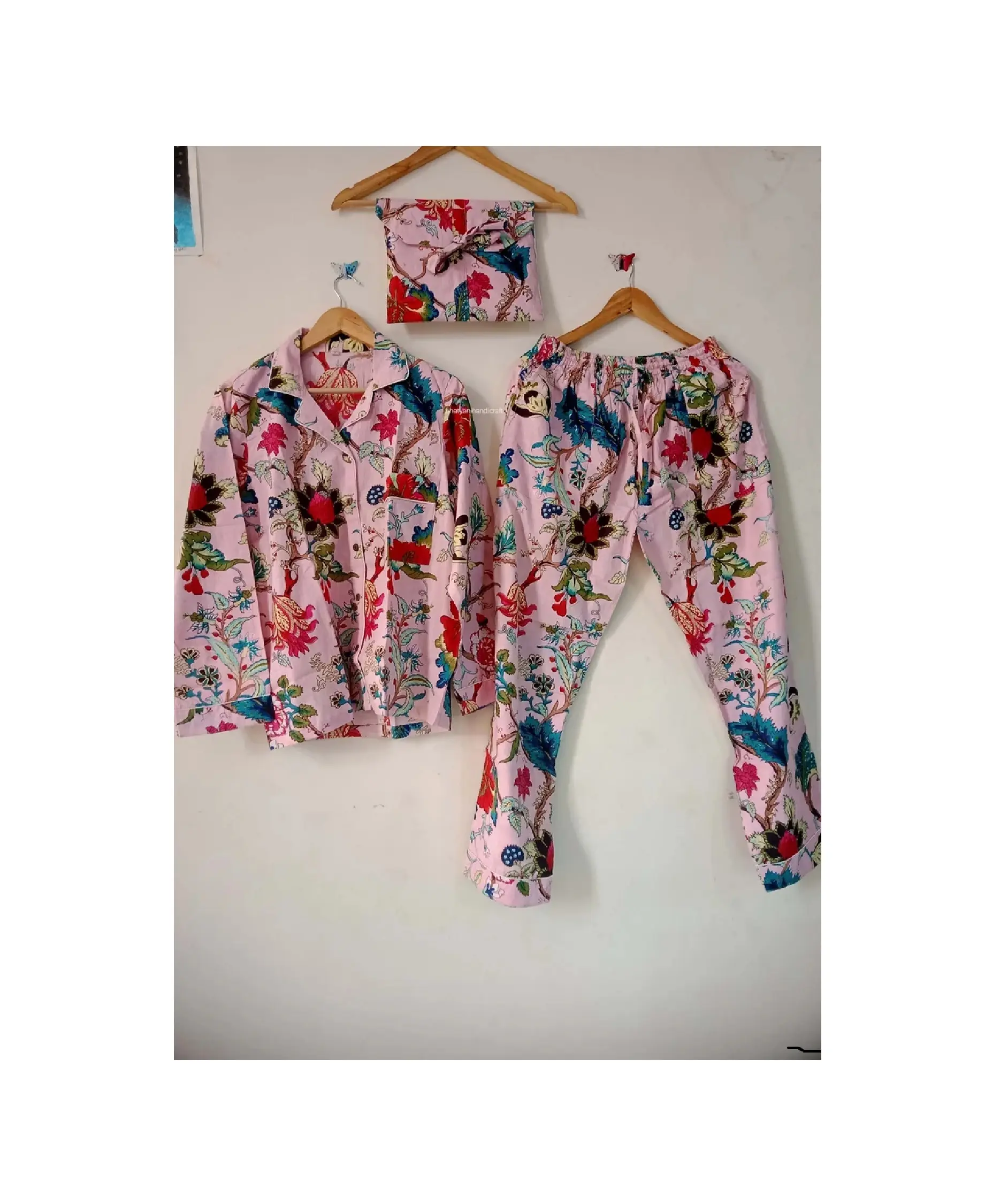 Hoge Kwaliteit Bloemenprint Pyjama Set Vrouwen Nachtjurk Zacht Katoen Nachtpak Bruidsmeisje Feestkleding Katoenen Pyjama Set