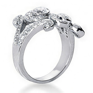 Bague de cocktail SHREYA DIAM en argent 925 avec moissanite, taille brillant rond, sertissage pavé, luxe, unisexe, pour fiançailles - Product Image 5