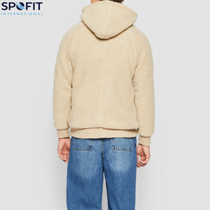 Sweat à capuche en sherpa surdimensionné brodé en gros pour hommes, épaules tombantes, streetwear d'hiver, taille plus, sweat à capuche en molleton de coton décontracté - Product Image 5
