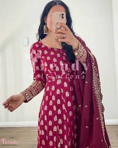 Launching New Designer Party Wear Look Gown Bottom and Dupatta in Fully Heavy 9mm Embroidery Sequence With Attached <b>Pad</b> - Product Image 2