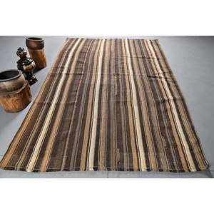 Tapis en laine classique traditionnel marron Beige 5.8x8.4ft Vintage turc Patchwork Design Latex 10mm Rectangle couloir pour chevet - Product Image 1