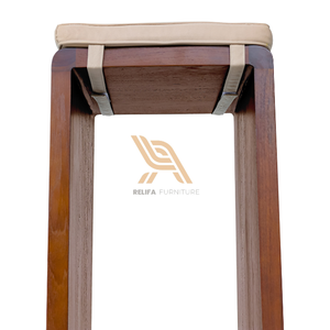 Banc de jardin en bois de teck, design minimaliste, long, avec coussin en tissu imperméable, mobilier de maison, Japon - Product Image 3