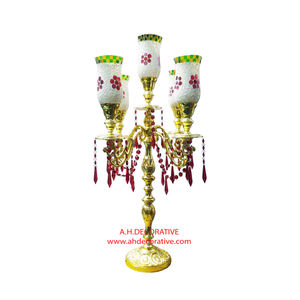 Bougeoir à 5 bras personnalisable Centre de table Candélabre en cristal Bougeoir décoratif pour mariage et maison - Product Image 2