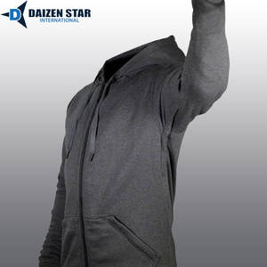 Sweat à capuche zippé pour homme, couleur unie, 100% coton molletonné, coupe classique, hiver, décontracté, service OEM, 420 grammes, streetwear - Product Image 4