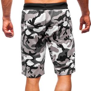 กางเกงขาสั้นสเวตเตอร์ใส่เดินชายหาดสีเทาลายพรางสำหรับผู้ชายไซส์โอเวอร์ไซส์ฤดูร้อนกีฬาวิ่งชุดลำลองสีทึบออกแบบได้เองทำจากผ้าเฟรนช์เทอร์รี่ - Product Image 4