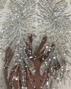 Nuevo bordado de Gauding cuentas de plata cuentas de burbujas + 3/5 por ciento pieza de cristal bordado industria pesada vestido de novia Cheongsam E - Product Image 3