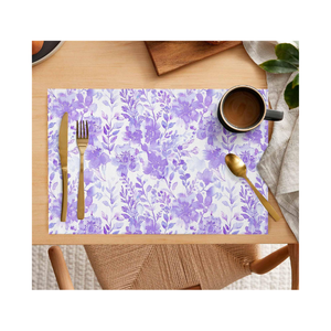 Mantel Individual de Algodón con Hortensias Púrpuras y Diseño Botánico, 30x45 cm, 115g, Fabricante Indio para Textiles Personalizados - Product Image 2