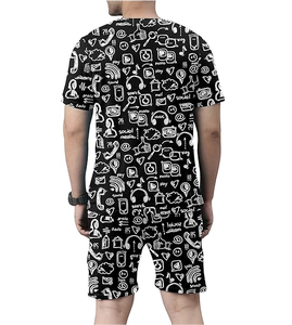 Summer Casual Men Shorts Suits Couple Outfits Vintage Style <b>Hip</b> Hop T Shirts +Shorts Male's Tracksuit Set <b>for</b> Men - Product Image 2