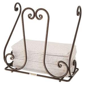 Porte-serviettes en métal à motif de feuille, finition dorée, base en bois, décoration de table élégante pour la maison, les restaurants et les cafés, en provenance d'Inde - Product Image 5