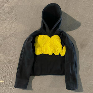 Lettre à bulles personnalisée vêtements de rue uni coton éponge français poches latérales sweat à capuche hommes bouffantes sweats à capuche imprimés - Product Image 4