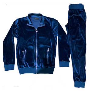 <b>Mens</b> Sweatpants and <b>Jacket</b> 100% Polyester Sweatsuit Velour Tracksuits for <b>Men</b> OEM Training Wear <b>Men</b> Plain <b>Velvet</b> Tracksuit - Product Image 6