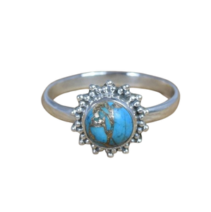 Tendance 925 argent Sterling Turquoise pierre précieuse bague bijoux à la main argent Boho Style bague bijoux pour femmes cadeau pour les filles - Product Image 1