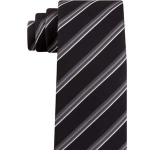 Cravatta a righe in velluto Kenneth Cole Reaction da uomo in nero, taglia regolare - Elegante cravatta e papillon - Product Image 3