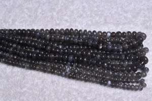 Vente en gros de perles semi-précieuses de qualité supérieure AAA naturelles en pierre de lune noire Rondelle bleue pour l'artisanat de fabrication de bijoux - Product Image 4