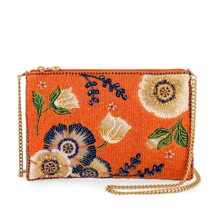 Preppy perlé été porte-monnaie pochette Vintage dame mode portefeuille broderie chaînes fleurs lettre décorations conception personnalisée - Product Image 1