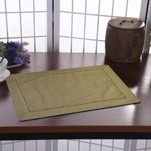 ที่สง่างามการรับประทานอาหารความร้อนฉนวนกันความร้อน100% ผ้าฝ้ายอินทรีย์ผ้าลินิน GOTS ใบรับรองเป็นมิตรกับสิ่งแวดล้อมสี่เหลี่ยมผืนผ้าลื่นเสื่อตารางแผ่น - Product Image 6