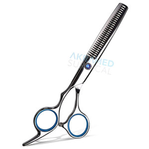 Professional High Quality Black Hair Cutting <b>Scissors</b> Stainless Steel Blade with Steel Handle Straight Beauty Tool for Salon Use - Product Image 1