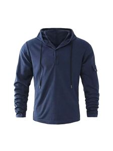 2025 primavera y otoño nuevos hombres deportes Fitness botón Sudadera con capucha moda e Casual versátil transpirable abrigo para correr - Product Image 2