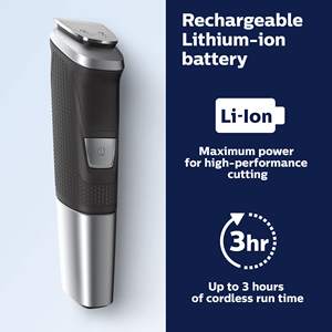 Tondeuse multifonction série 5000 avec 17 accessoires, avec ou sans fil, technologie DualCut, alimentée par batterie lithium-ion MG5750/18, sac de rangement - Product Image 3