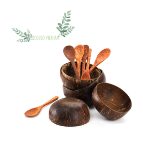 Cuencos de cáscara de coco de alta calidad con cuchara Logotipo grabado con láser personalizado Eco2go Producto natural y ecológico de Vietnam - Product Image 1