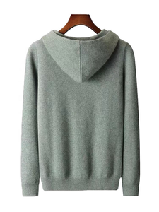 เสื้อฮู้ดผ้าฟลีซคอตตอน 100% ระบายอากาศได้ดี สำหรับฤดูหนาว มีเชือกปรับได้ ปลายแขนและชายเสื้อแบบริบ ดีไซน์โอเวอร์ไซส์บุซับใน สำหรับผู้ชาย - Product Image 2