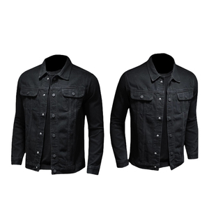 Veste en jean noire de qualité supérieure pour homme Vêtements d'extérieur élégants à boutons avec délavé Veste en jean décontractée durable pour homme - Product Image 5