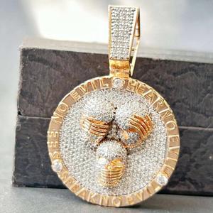 Pendentif en argent S925 avec diamant pour homme, personnalisé, VVS, bijoux fins en moissanite cultivée en laboratoire, pendentif pour les occasions de fête - Product Image 1