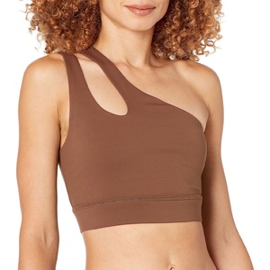 High Impact Gym Running Sports Hugh Quality Workout Fitness Ladies One Shoulder Crop Sports Bra - Product Image 2