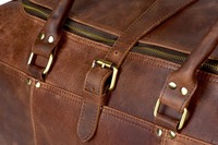 Weekender en cuir véritable pleine fleur Vintage Holdall personnalisé monogramme sac de sport hommes femmes à la mode bonbons crochet de voyage