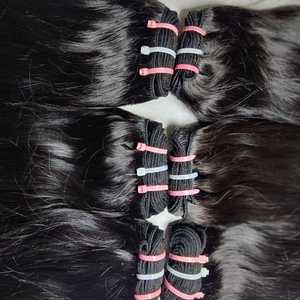 Indien A1 Grade Remy Hair Naturel Non Croisé Paquets de Cheveux Humains Bruts Double Trame Machine Extensions Non Croisé Style de Vague Naturelle - Product Image 1