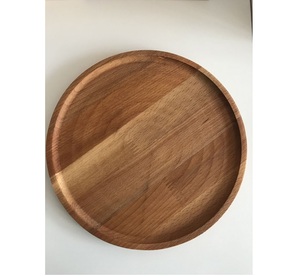 Assiette ronde en bois de hêtre Plateau de cuisine en bois Plat de service à fruits en bois Prix abordable - Product Image 5