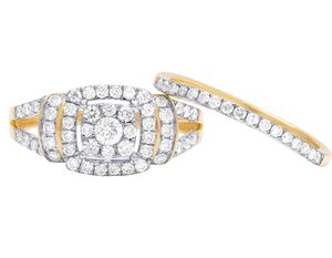 Moissanite Cluster Diamond Square Shape Wedding <b>Set</b> <b>Ring</b> With S925 <b>Sterling</b> <b>Silver</b> Stylish Anniversary Jewelry for Women - Product Image 2