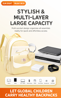SUN EIGHT Sac à dos pour étudiants du secondaire et du supérieur de 18,5 pouces pour filles et garçons, sac à dos multi-poches pour ordinateur portable, modèle 8635