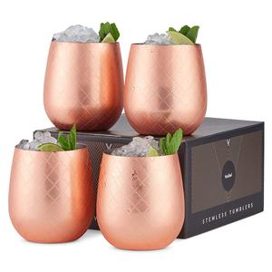 Wholesale Suppliers Top Best Selling Moscow Mule Modern Straight <b>Large</b> Copper <b>Mugs</b> Set Hammered Design - Product Image 5