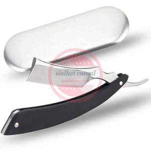 Maquinilla de afeitar de peluquero plegable de borde recto personalizada de alta calidad, maquinilla de afeitar de seguridad de salón para profesionales - Product Image 4
