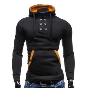 Sudadera con capucha para hombre, corte regular, bordada, con cremallera, talla grande, estilo urbano, informal, de manga larga, color liso - Product Image 5