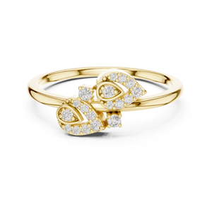 Bague solitaire en or jaune 14 carats avec diamant rond de laboratoire pour femmes |   Cadeau d'anniversaire |   Nouveau diamant cultivé - Product Image 1