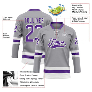 Maillot de hockey sur glace personnalisé uniforme d'équipe sublimé nom et numéro personnalisés vêtements de sport - Product Image 2