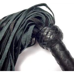 JEXMOO Custom Handmade <b>Leather</b> Cracker Floggers Craft <b>Tools</b> Black New Arrival Adults' 2 Sets Bondage Gear International - Product Image 3