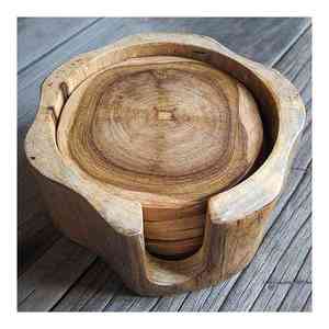 ถาดรองแก้วทำด้วยมือไม้แกะวอลนัทออกแบบเอง - Product Image 5