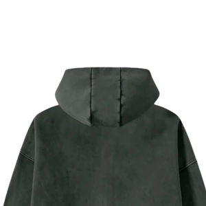 Sudaderas con Capucha de Moda Urbana para Hombre, de Invierno, Vintage, con Forro, Lavado Ácido, Cremallera Resistente, 100% Algodón, Felpa - Product Image 4