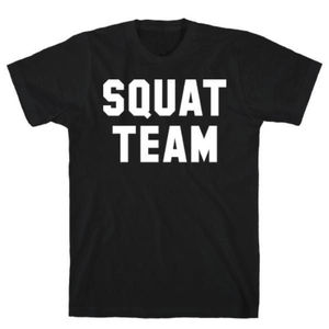 Squat đội đen T-Shirt 100% cotton hữu cơ 220-250gsm vải trọng lượng thiết kế mô hình số in T-Shirts nén Logo - Product Image 1