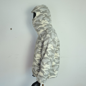 Custom Oversized Unisex Sherpa Fleece <b>Flannel</b> Hoodies Outdoor Thick Jacquard Pattern Casual Men's Sherpa Fleece <b>Jacket</b> - Product Image 4