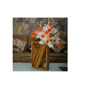 Vase à pied Antique sculpté à la main de Style élégant fait à la main en bois pour la décoration Pot de fleur en bois pour cadeaux et décor - Product Image 3