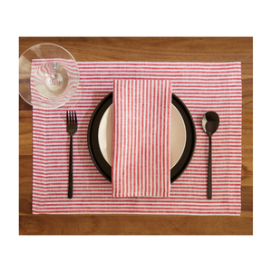 Set de table en coton à rayures pêche pour des tables modernes, dimensions personnalisables flexibles avec fabrication sous marque privée en Inde - Product Image 5