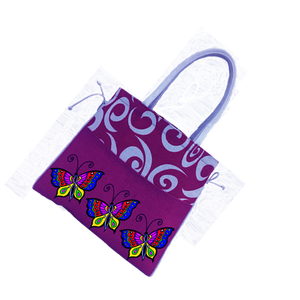 กระเป๋าช็อปปิ้งกระเป๋าผ้าปอกระเจาพิมพ์ลายผีเสื้อกระเป๋าทอหูหิ้วสำหรับผลิตในประเทศอินเดียตะวันตก - Product Image 2